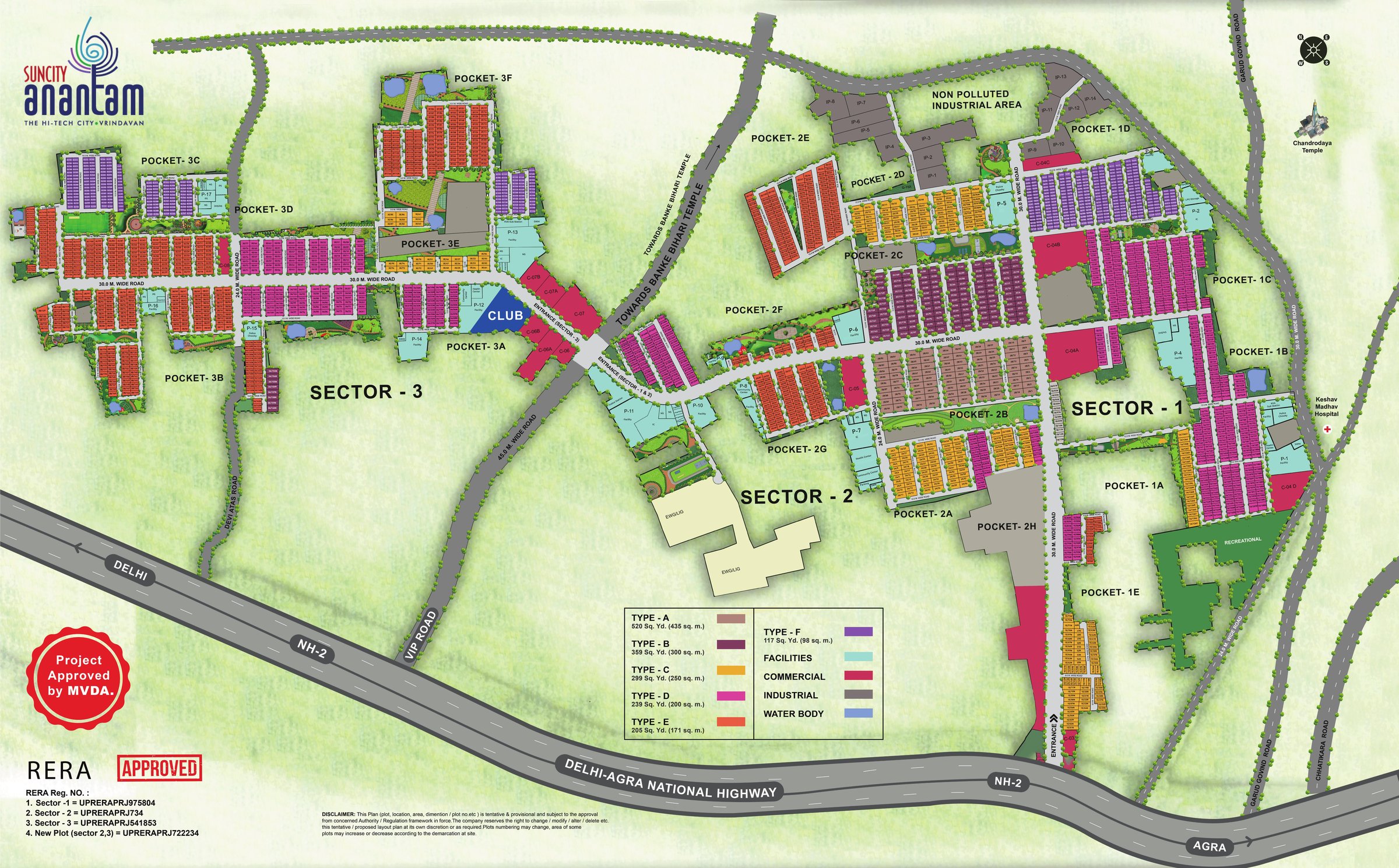 Suncity Anantam master layout plan showing all sectors